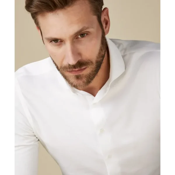 PROFUOMO Japanese Knit Overhemd PP2HC10006 Wit