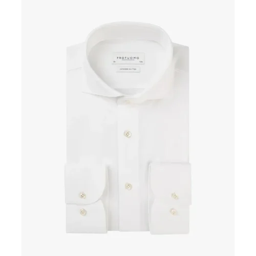 PROFUOMO Japanese Knit Overhemd PP2HC10006 Wit