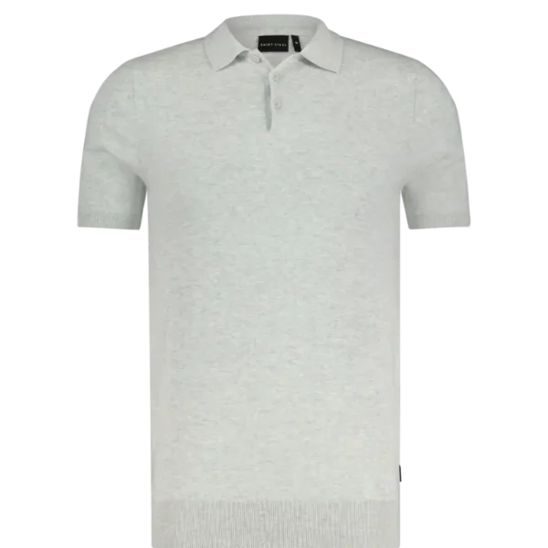 SAINTSTEVE_CHRIS_19481_WHITEMELANGE_FRONT Saint Steve Polo 19481 Chris Licht Grijs