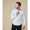 PROFUOMO Japanese Knit Overhemd PP2HC10009 Lichtblauw