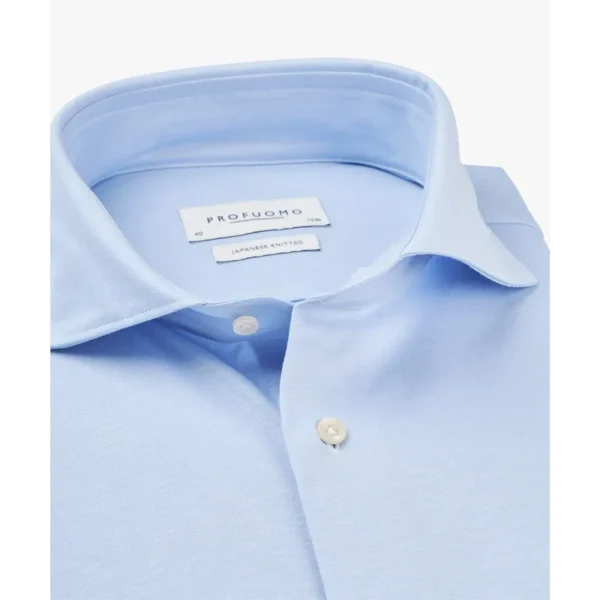 PP2HC10009_102 PROFUOMO Japanese Knit Overhemd PP2HC10009 Lichtblauw
