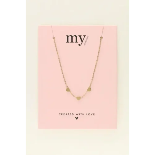 My Jewellery Ketting Three Hearts MJ01901 Goud