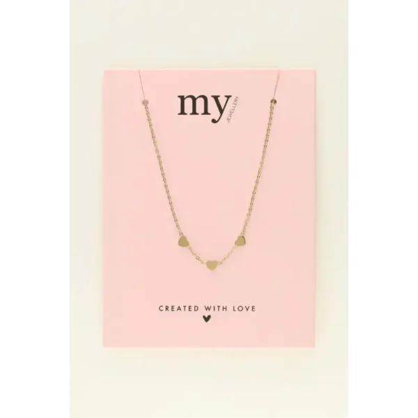 product_images-necklace_with_three_hearts4 My Jewellery Ketting Three Hearts MJ01901 Goud