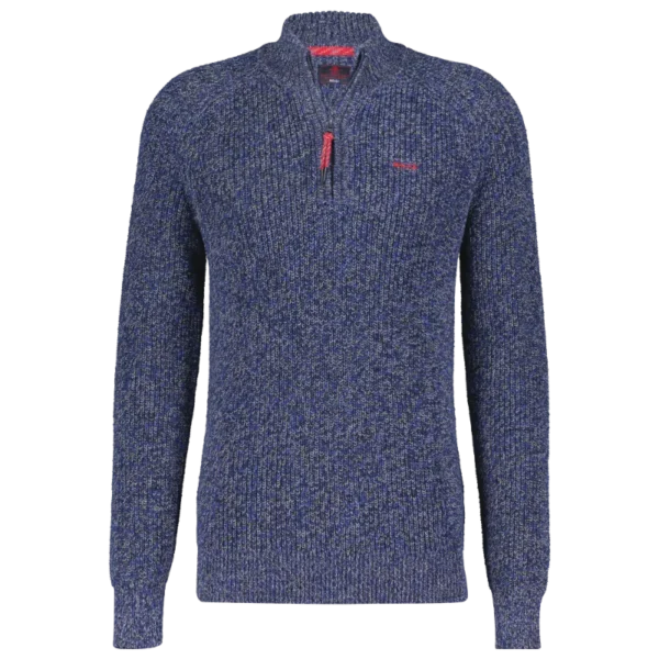 23HN465_1659_front NZA Trui Halfzip 23HN465 Blauw