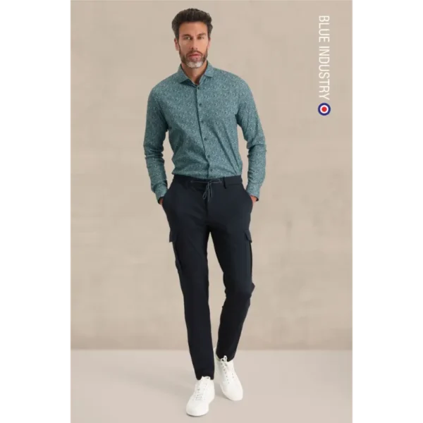 3103-32- JBIW23-M2-GREEN_Fullbody 2 Blue Industry Overhemd 3103.32 Groen
