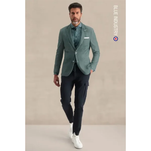 3103-32- JBIW23-M2-GREEN_Fullbody 5 Blue Industry Overhemd 3103.32 Groen