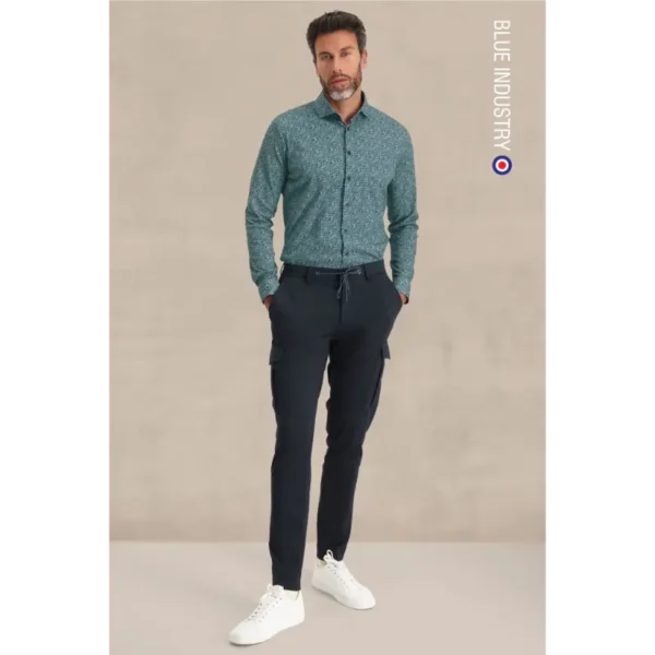 3103-32- JBIW23-M2-GREEN_Fullbody Blue Industry Overhemd 3103.32 Groen