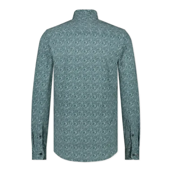 3103-32_green print_back Blue Industry Overhemd 3103.32 Groen