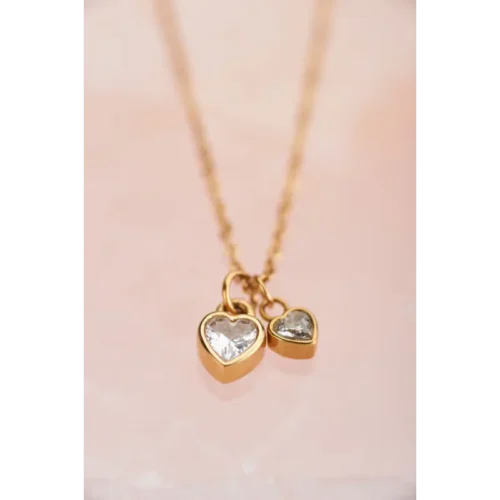 My Jewellery Ketting Twee Hartjes MJ07080 Goud