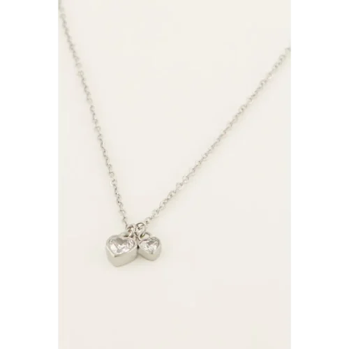 My Jewellery Ketting Twee Hartjes MJ07080 Zilver