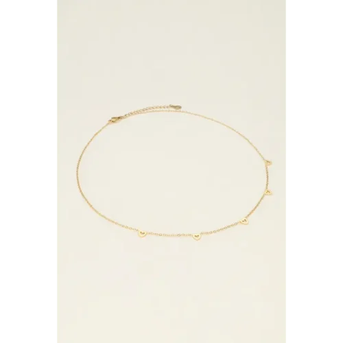 My Jewellery Ketting met drie hartjes MJ09230 Goud