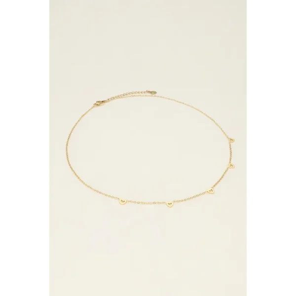 necklace-with-small-hearts-4 My Jewellery Ketting met drie hartjes MJ09230 Goud