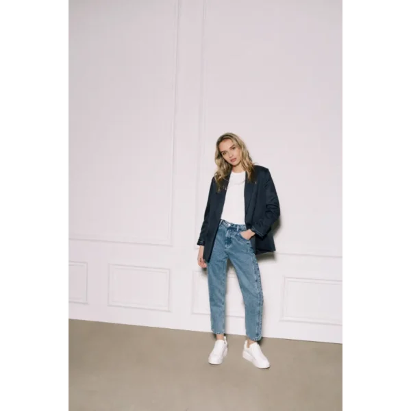 HOMAGE_FW23_H-CW23M21OversizedBlazer_Navy_179,99_H-CW23M74Marilyn-LayeredStraightJeans_129,99 Homage Jeans H-CW23M74 Vintage Wash