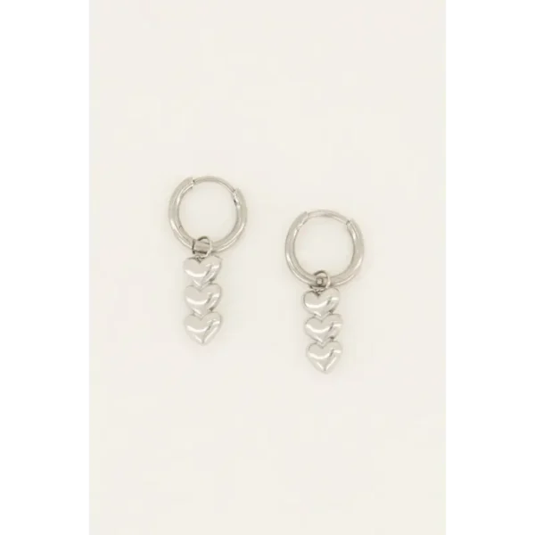 oorringen-met-drie-hartjes-mj06708 My Jewellery Oorbellen Three Hearts MJ06708 Zilver