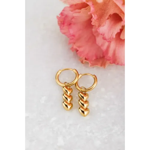 My Jewellery Oorbellen Three Hearts MJ06708 Goud