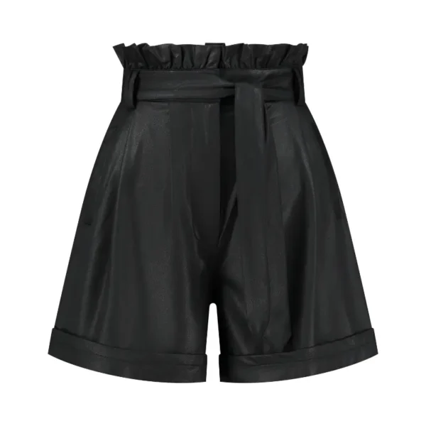 Nikki short Black Pu Leather_Front Studio Amaya Short Nikki Short Zwart