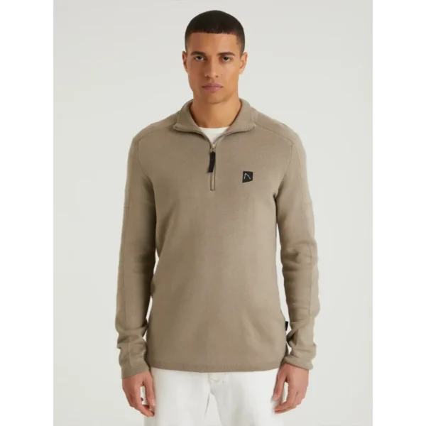 3115337015-E54_chasin_front_1 CHASIN Trui 3115337015 Olijfgroen