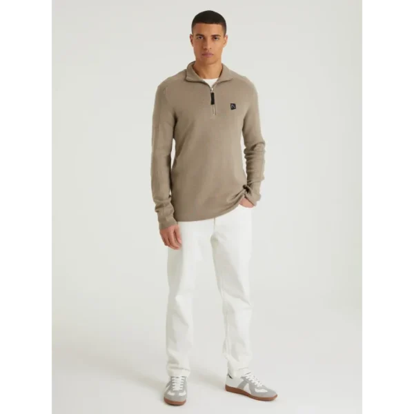 3115337015-E54_chasin_front_2 CHASIN Trui 3115337015 Olijfgroen