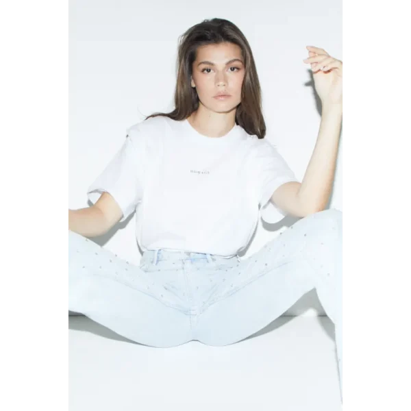 HOMAGE_SS24_H-CS24M16WideLegJeansWithStrass_169,99_H-CS24M81LogoTeeWithShoulderDetail_59,99(3)-2043 Homage Jeans H-CS24M16 Light Blue