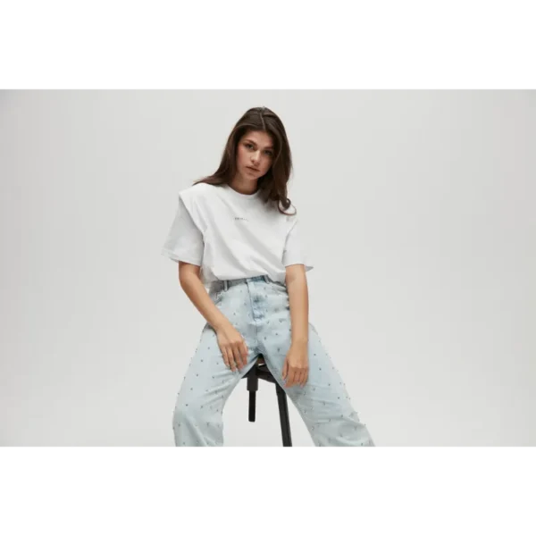 HOMAGE_SS24_H-CS24M16WideLegJeansWithStrass_169,99_H-CS24M81LogoTeeWithShoulderDetail_59,99(4) Homage Jeans H-CS24M16 Light Blue