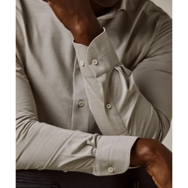 PP2H00008B_101 Profuomo Japanese Knit Overhemd PP2H00008b Beige