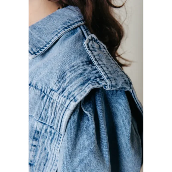 WO115506-564-Lightbluedenim-16529 Colourful Rebel Denim Jack WO115506 Blauw