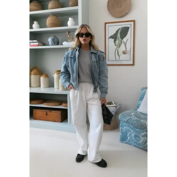 WO115506-564-Lightbluedenim-18311 Colourful Rebel Denim Jack WO115506 Blauw