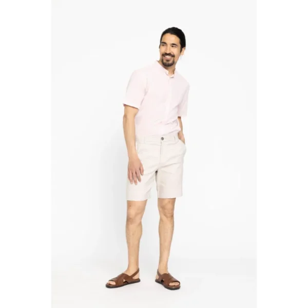 OSCAR SHORTS 30804-30863 sand linen-1 Plain Short Oscar 30804 Beige