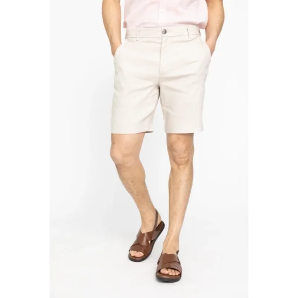 OSCAR SHORTS 30804-30863 sand linen-3 Plain Short Oscar 30804 Beige