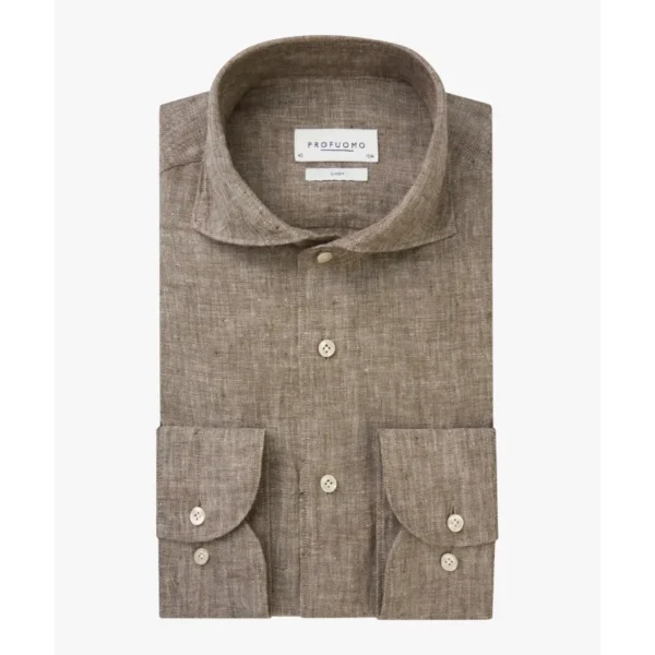 PPVH10020D Profuomo Overhemd PPVH10020d Bruin