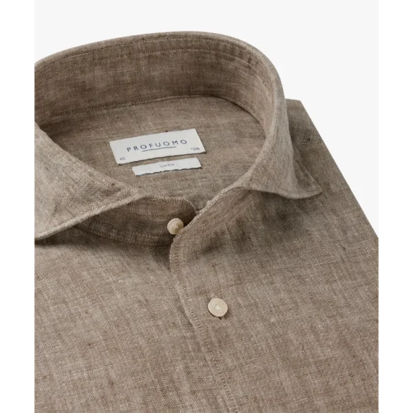 PPVH10020D_102 Profuomo Overhemd PPVH10020d Bruin