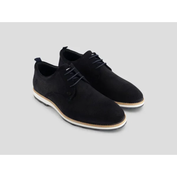 pozato-sue-weave-dblu_voor Rehab Schoenen Pozato Donkerblauw