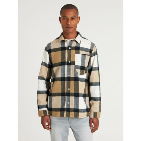 6112358032-E20_chasin_front_2 Chasin Overshirt 6112358032 E20 Beige