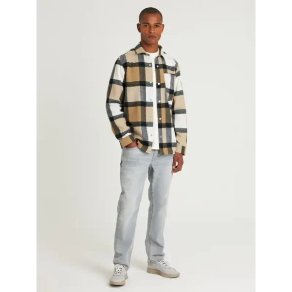 6112358032-E20_chasin_front_3 Chasin Overshirt 6112358032 E20 Beige