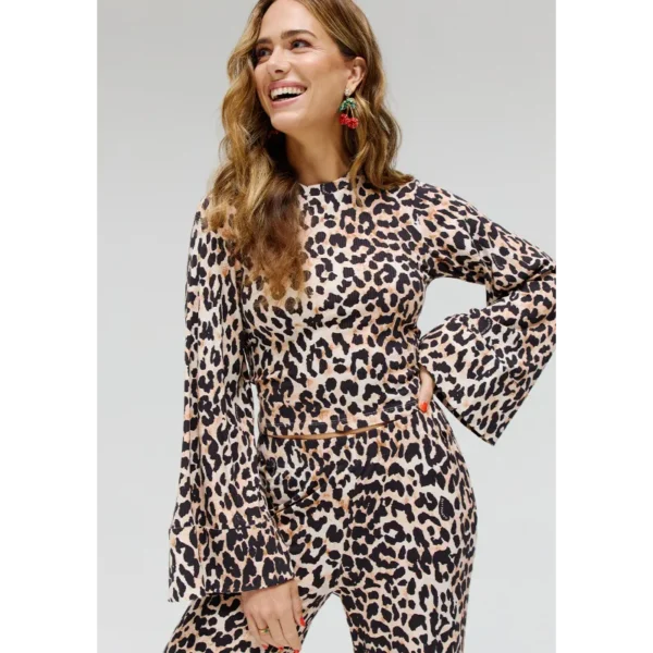 AMBER-LS-2 Harper&Yve Top Amber AW24OP601 Leopard