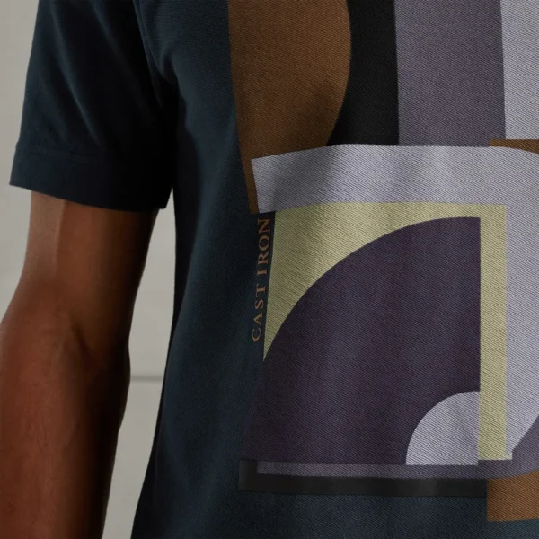 CTSS2408564-5113_model_5 Cast Iron T-Shirt CTSS2408564 Blauw