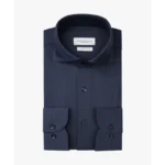 Profuomo Japanese Knit Overhemd PPVH30044b Midden Blauw