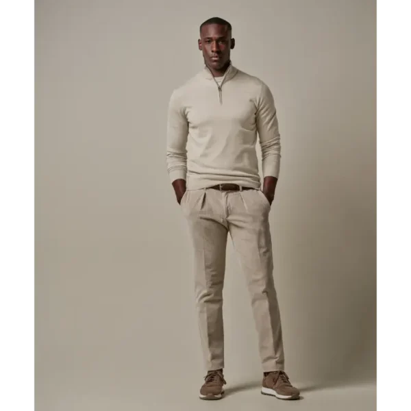 PPVJ30003I_1 Profuomo Trui Merino PPVJ30003I Beige