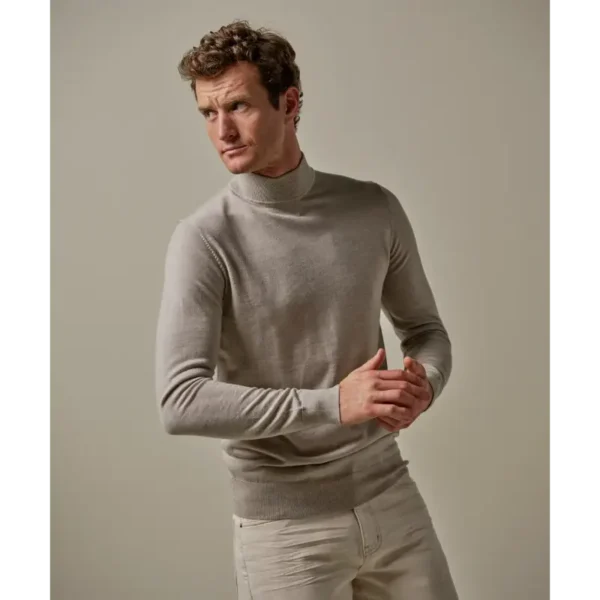 PPVJ30004F_100 Profuomo Trui Merino PPVJ30004f Beige