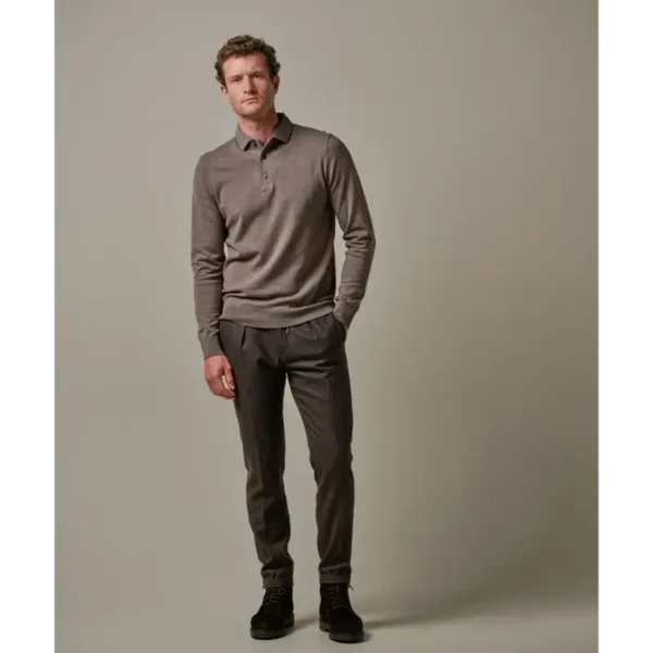 PPVJ30034E_1 Profuomo Luxury Polo PPVJ30034e Bruin