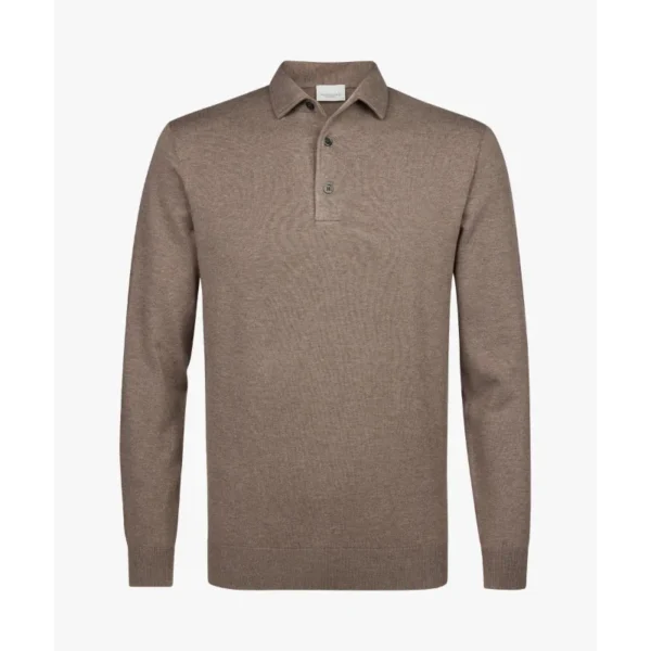 PPVJ30034E_103_P Profuomo Luxury Polo PPVJ30034e Bruin