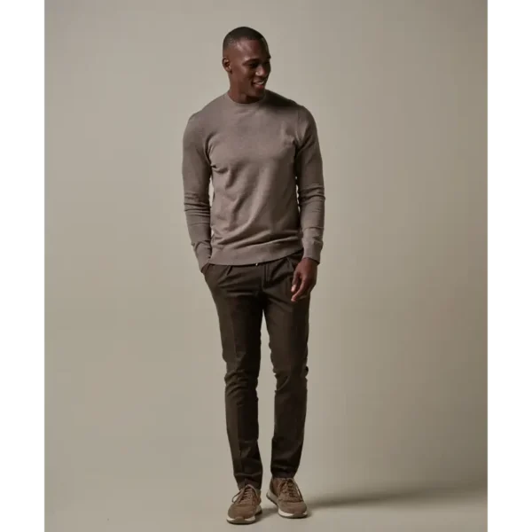 PPVJ30037C_1 Profuomo Luxury Trui PPVJ30037c Bruin