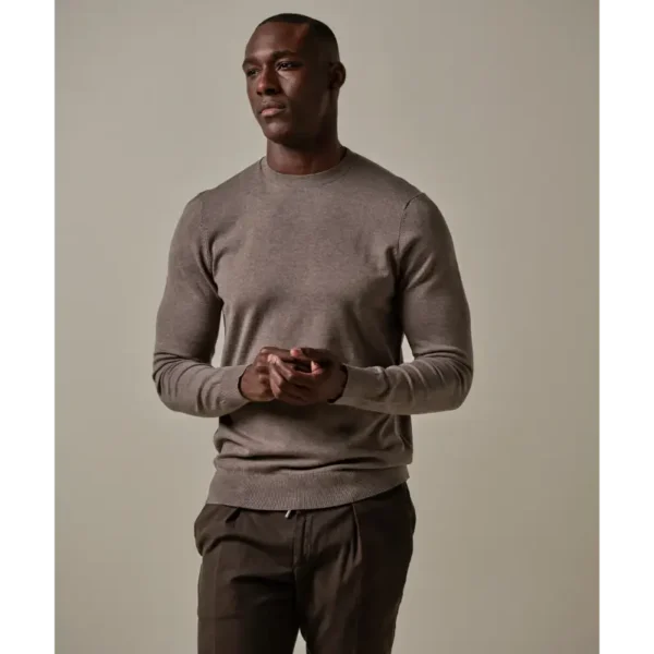 PPVJ30037C_100 Profuomo Luxury Trui PPVJ30037c Bruin