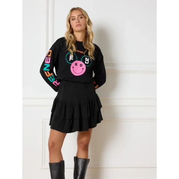 R2408813520_999_02 Refined Department T-shirt Jody R2408813520 Zwart