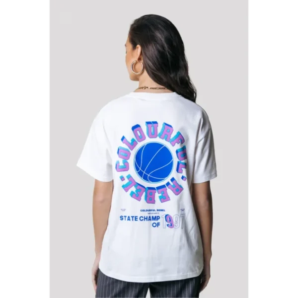 WT116254-118-Standardwhite-21223 Colourful Rebel T-Shirt State Champ WT116254 Wit