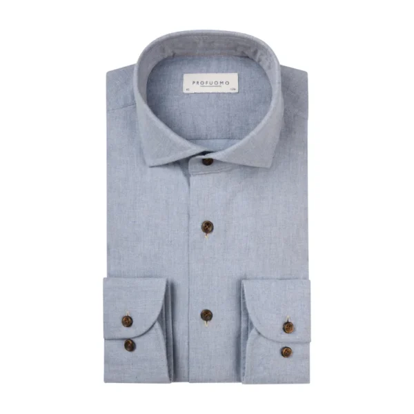 PPVH30033B Profuomo Overhemd PPVH30033b Blauw