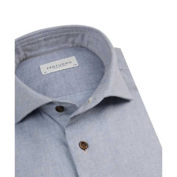 PPVH30033B_100 Profuomo Overhemd PPVH30033b Blauw