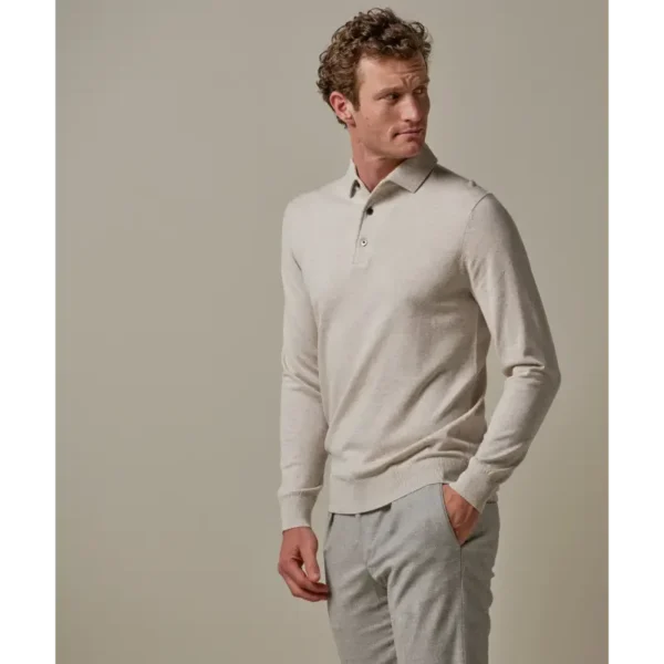 PPVJ30034A_1 Profuomo Luxury Polo PPVJ30034a Beige