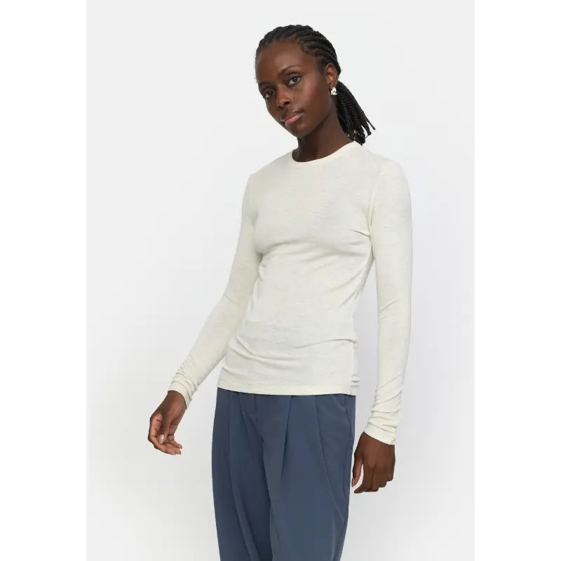 SR424-300 - 282 Arctic Wolf Melange - Extra 2 Soft Rebels Top SRroman SR424-300 Off-White