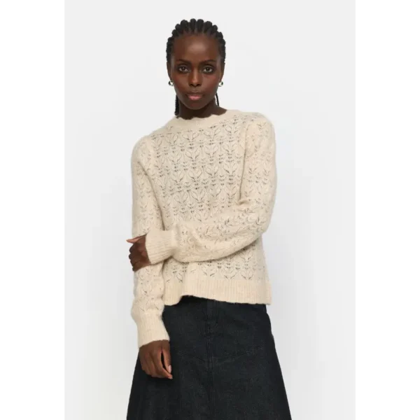 SR524-214 - 044 Whitecap Gray Melange - Extra 2 Soft Rebels Trui Srjayden SR524-214 Beige